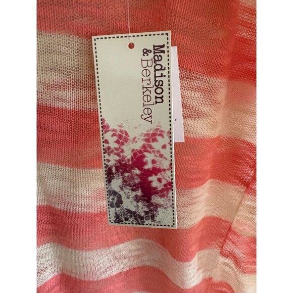 NWT Madison & Berkeley Striped Pink & White 3/4 Sleeve Tunic Lace Back 2X - Picture 6 of 6
